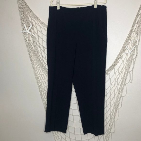 AVENUE Navy Side Zip Career Dress Stretch Pants 16 Petite - Picture 9 of 9